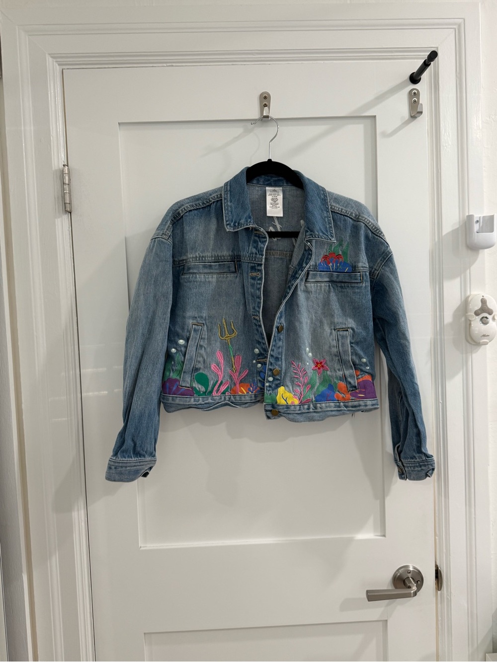Disney Store blue The Little Mermaid Live action cropped jean jacket (fair)